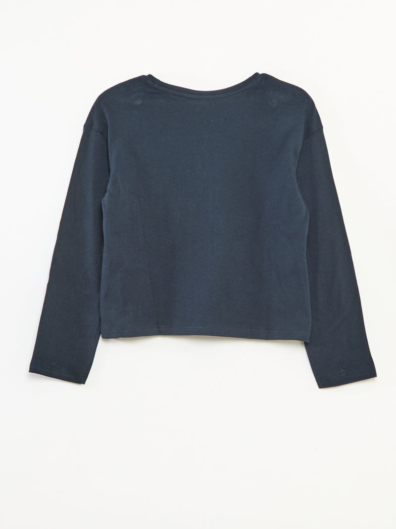 T-shirt stampata a maniche lunghe Blu - Kiabi