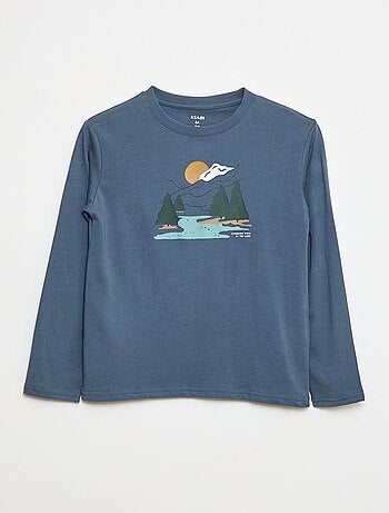 T-shirt stampata a maniche lunghe