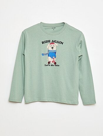 T-shirt stampata a maniche lunghe