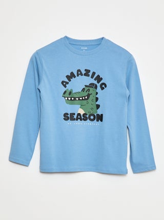 T-shirt stampata a maniche lunghe