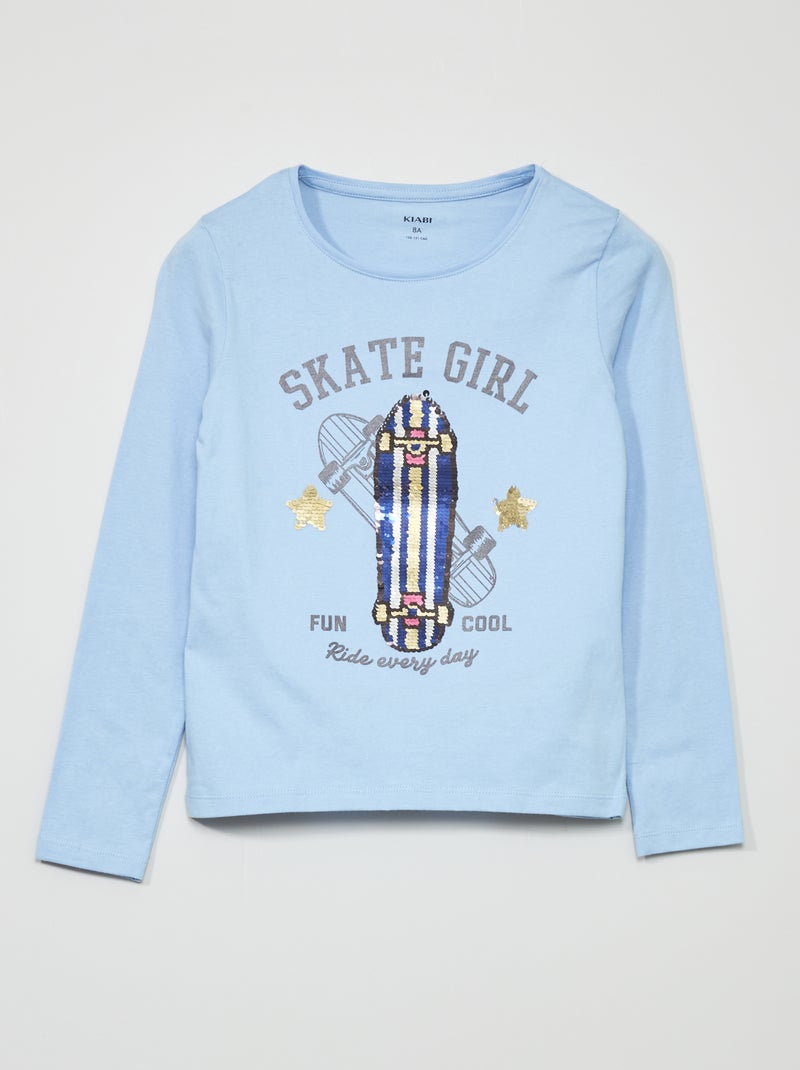 T-shirt stampata a maniche lunghe BLU - Kiabi