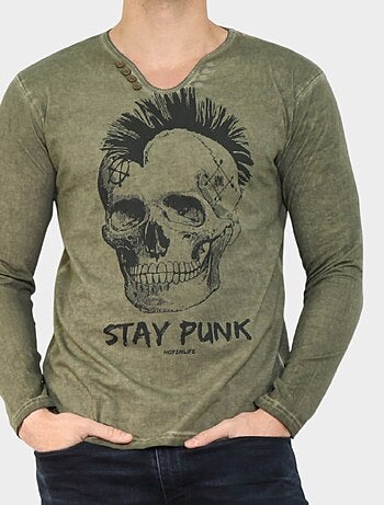 T-shirt stampata a maniche lunghe