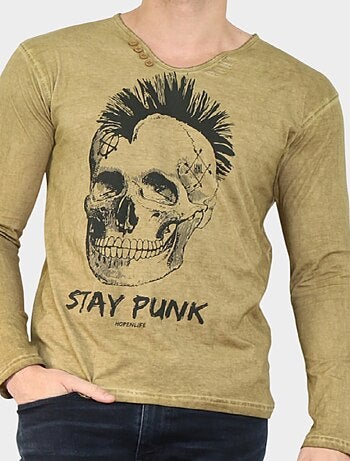 T-shirt stampata a maniche lunghe