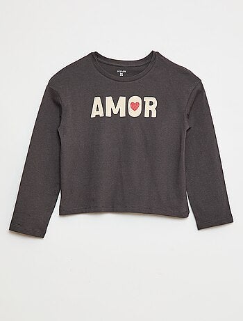 T-shirt stampata a maniche lunghe