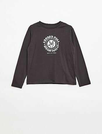 T-shirt stampata a maniche lunghe