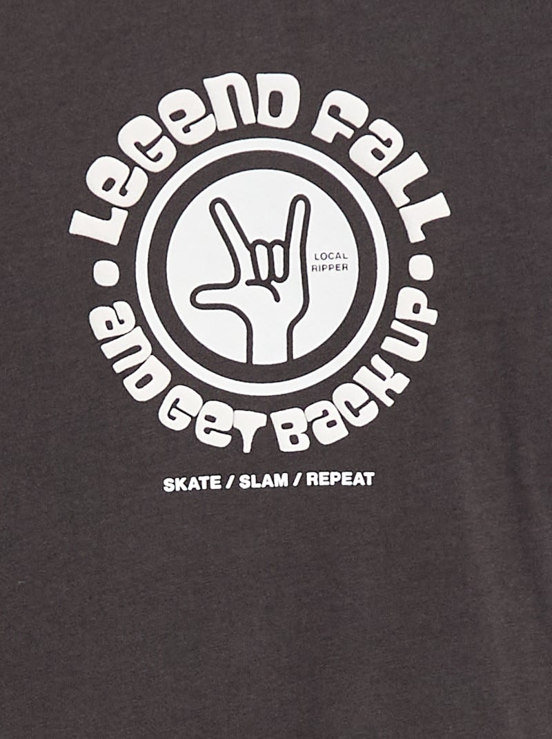 T-shirt stampata a maniche lunghe Grigio - Kiabi