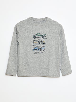 T-shirt stampata a maniche lunghe