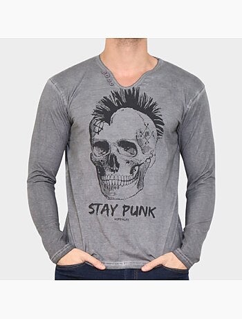 T-shirt stampata a maniche lunghe