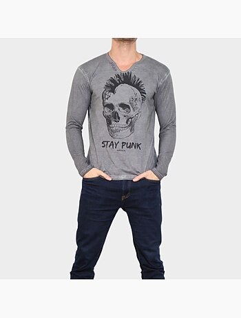 T-shirt stampata a maniche lunghe