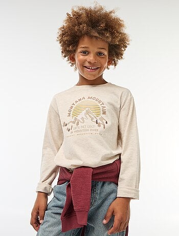 T-shirt stampata a maniche lunghe