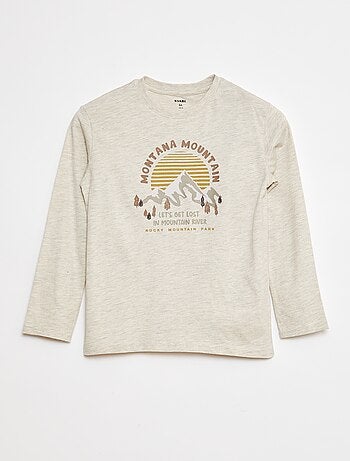 T-shirt stampata a maniche lunghe