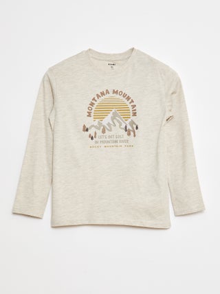 T-shirt stampata a maniche lunghe