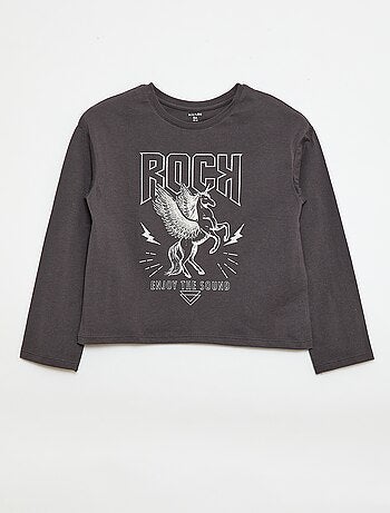 T-shirt stampata a maniche lunghe