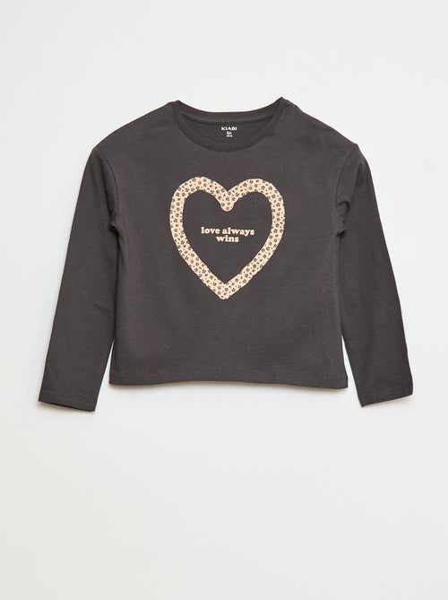 T-shirt stampata a maniche lunghe - Kiabi