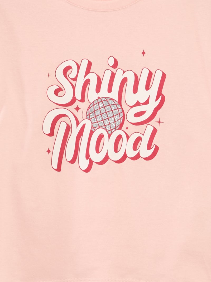 T-shirt stampata a maniche lunghe Rosa - Kiabi