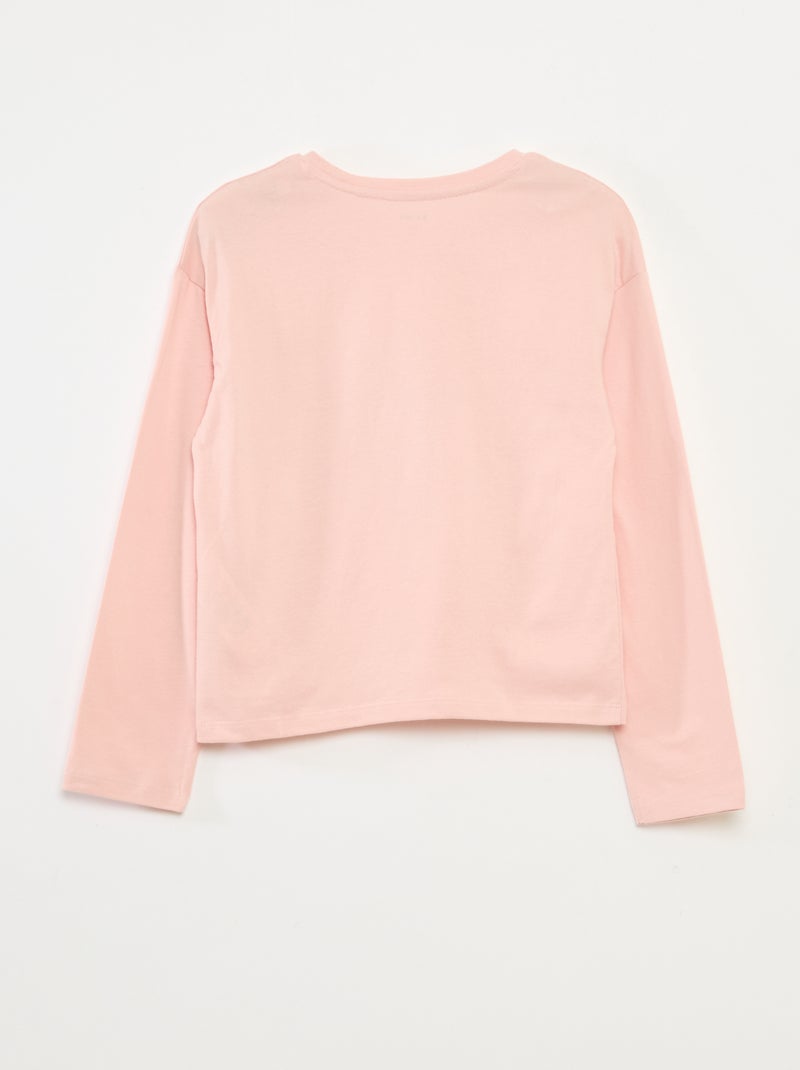 T-shirt stampata a maniche lunghe Rosa - Kiabi