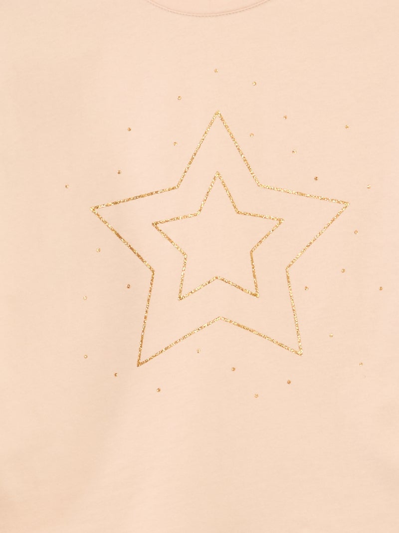 T-shirt stampata a maniche lunghe Rosa - Kiabi