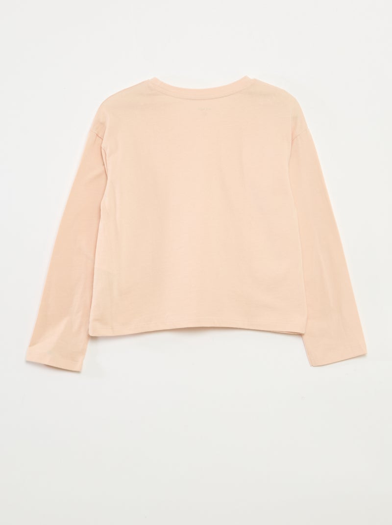 T-shirt stampata a maniche lunghe Rosa - Kiabi