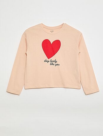 T-shirt stampata a maniche lunghe