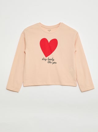 T-shirt stampata a maniche lunghe