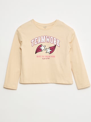 T-shirt stampata a maniche lunghe