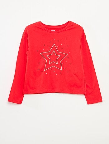 T-shirt stampata a maniche lunghe