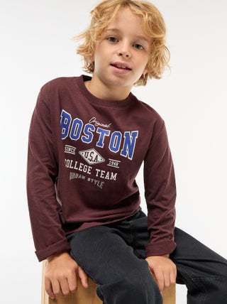 T-shirt stampata a maniche lunghe