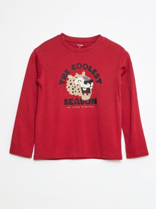 T-shirt stampata a maniche lunghe