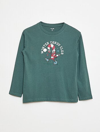 T-shirt stampata a maniche lunghe