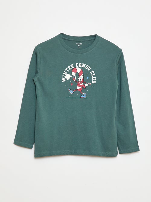 T-shirt stampata a maniche lunghe - Kiabi