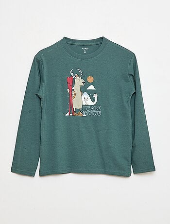 T-shirt stampata a maniche lunghe