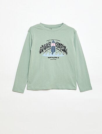 T-shirt stampata a maniche lunghe