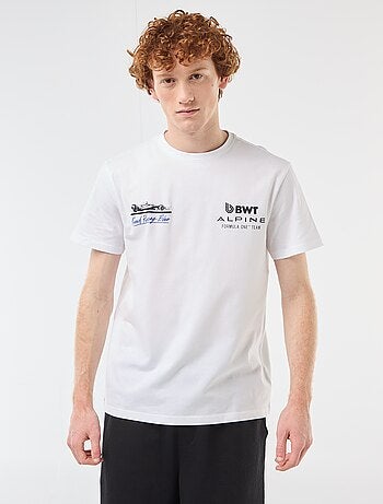 T-shirt stampata 'alpine' in cotone tinta unita