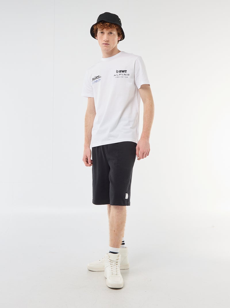 T-shirt stampata 'alpine' in cotone tinta unita Bianco - Kiabi
