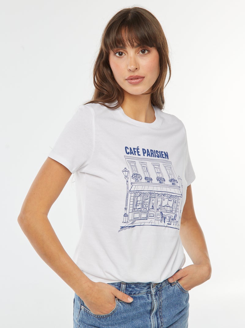T-shirt stampata Bianco - Kiabi