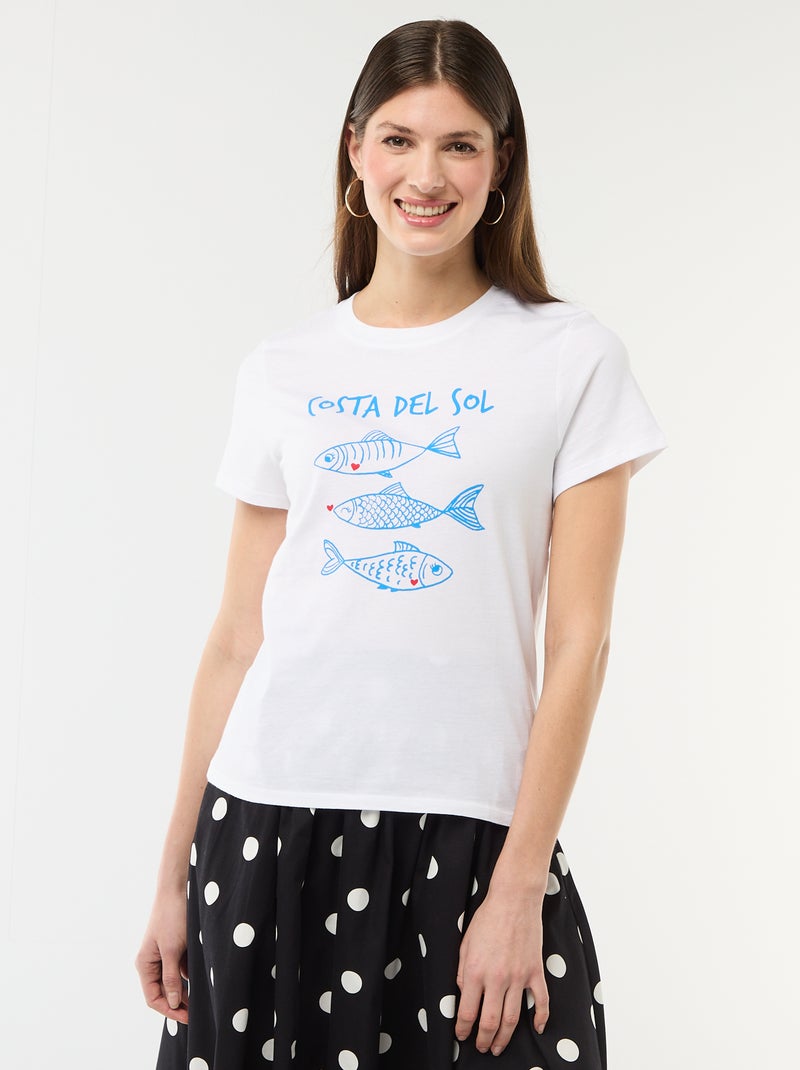 T-shirt stampata Bianco - Kiabi