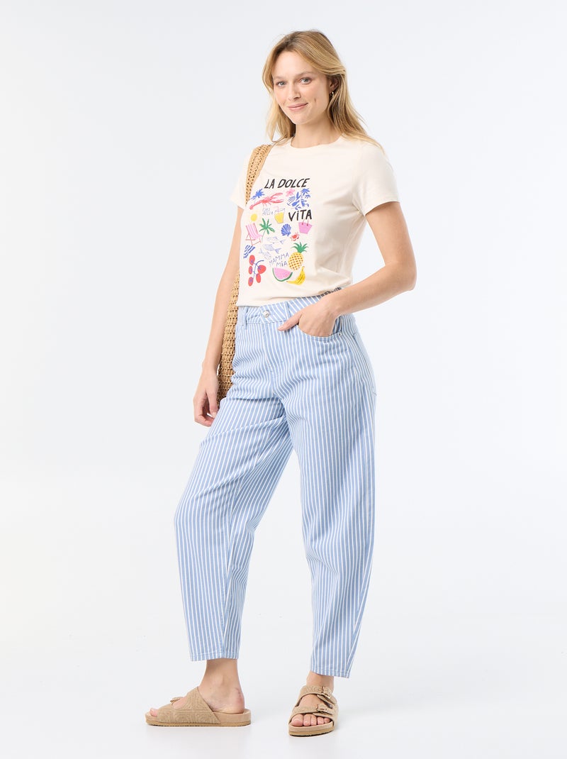 T-shirt stampata Bianco - Kiabi
