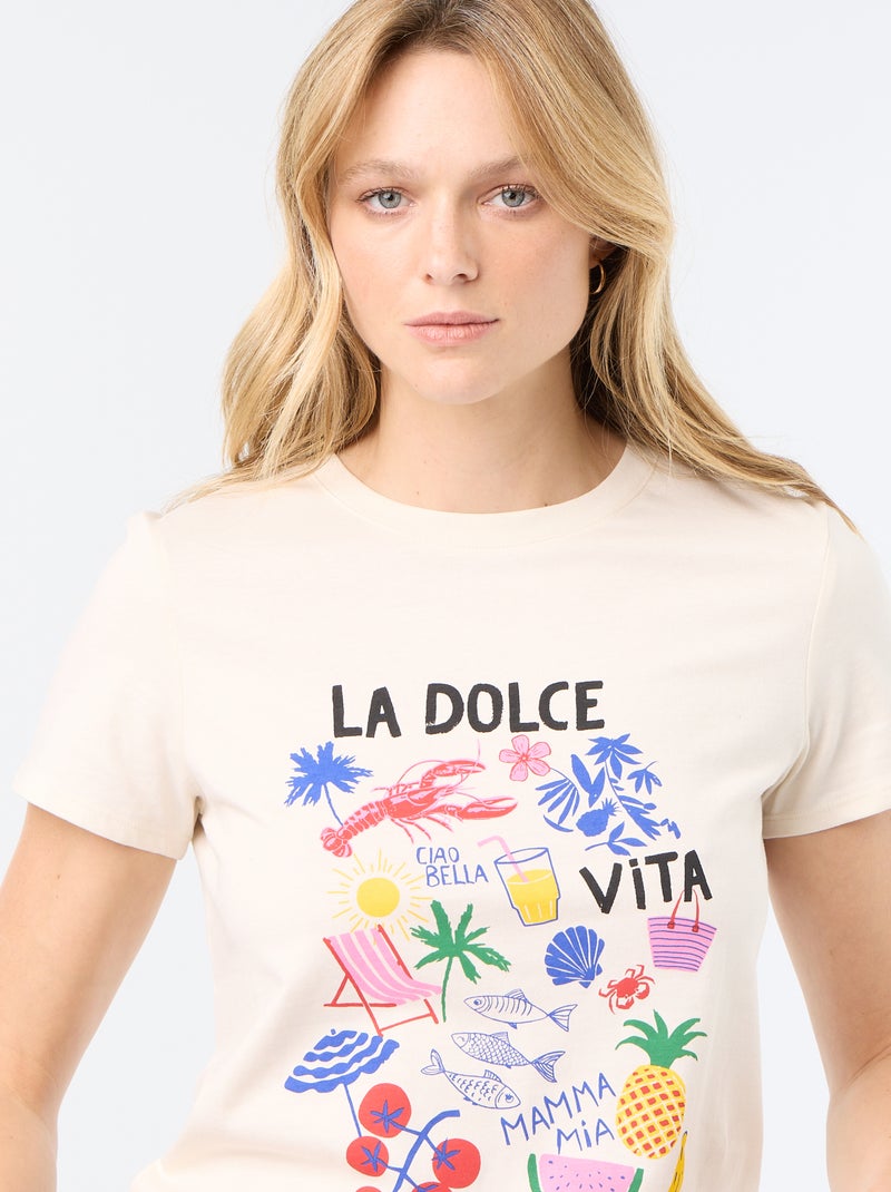 T-shirt stampata Bianco - Kiabi