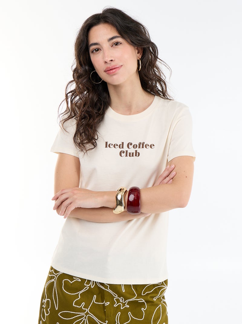 T-shirt stampata Bianco - Kiabi