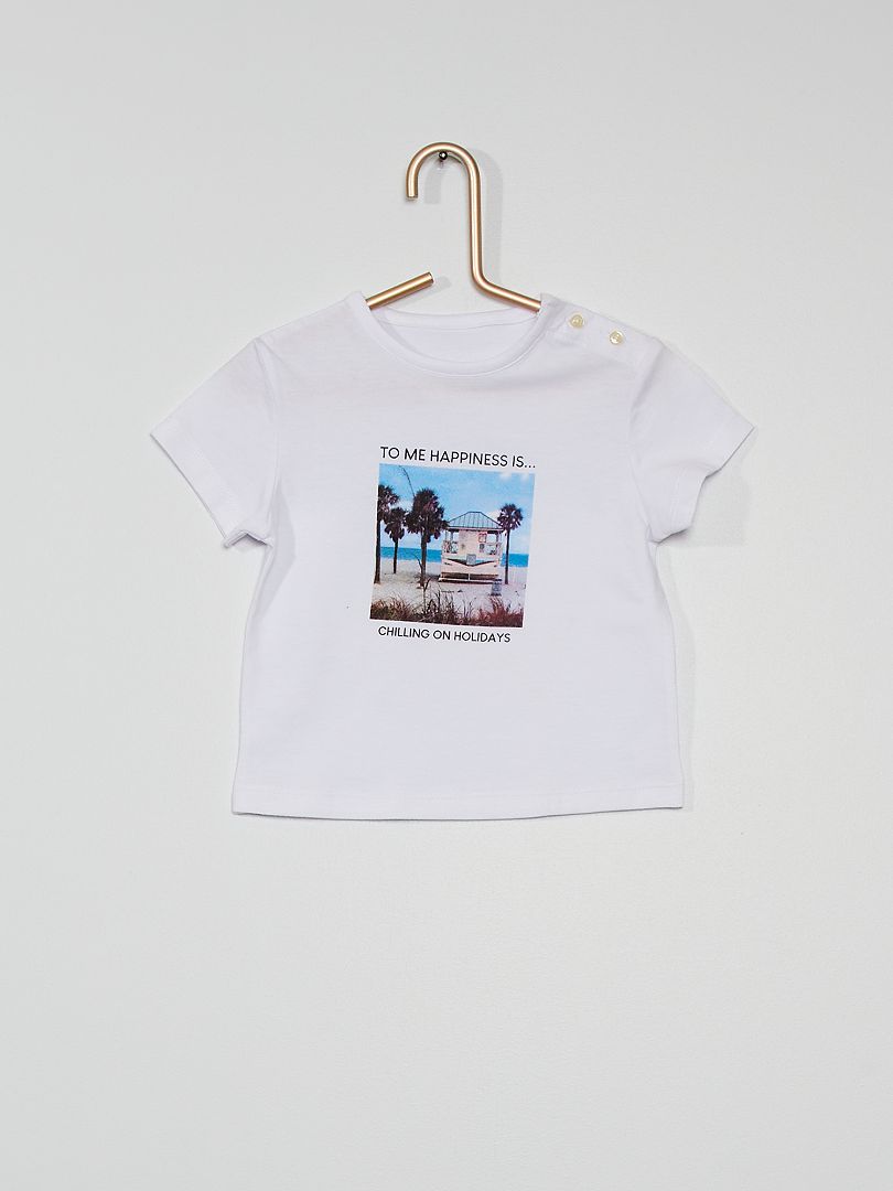 T-shirt stampata bianco - Kiabi