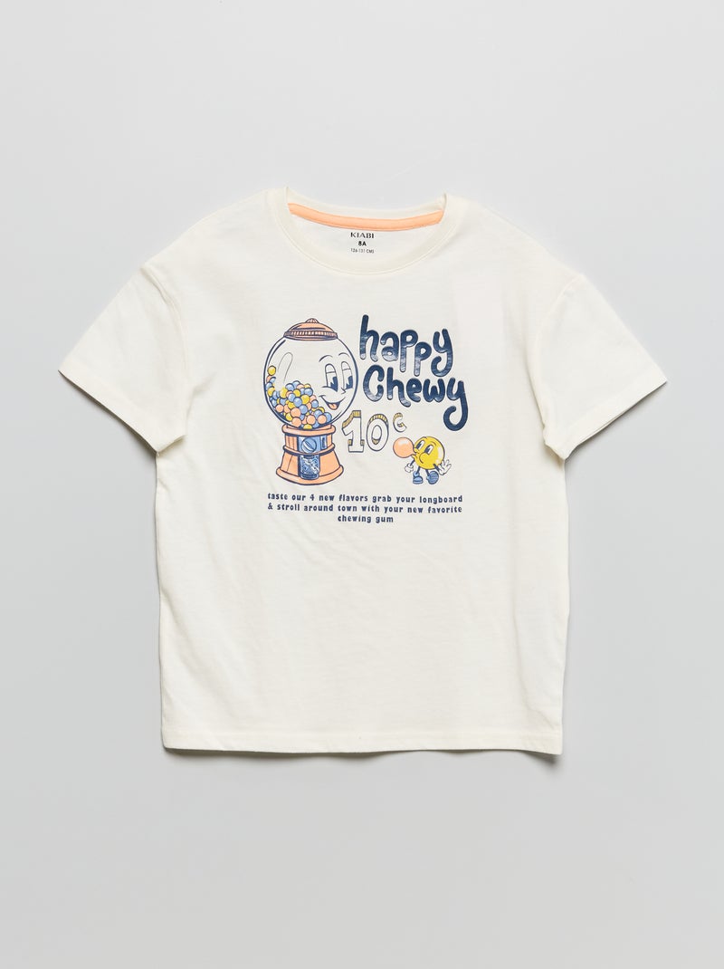 T-shirt stampata 'bubble gum' BIANCO - Kiabi