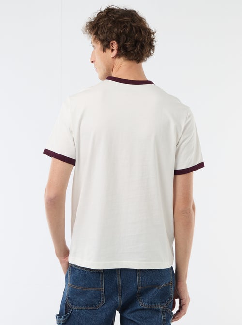 T-shirt stampata con bordino a contrasto - Kiabi