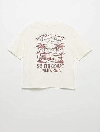 T-shirt stampata con messaggio a maniche corte