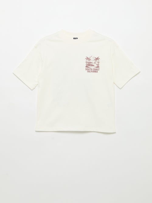 T-shirt stampata con messaggio a maniche corte - Kiabi