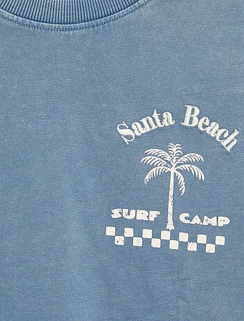 T-shirt stampata con messaggio a maniche corte