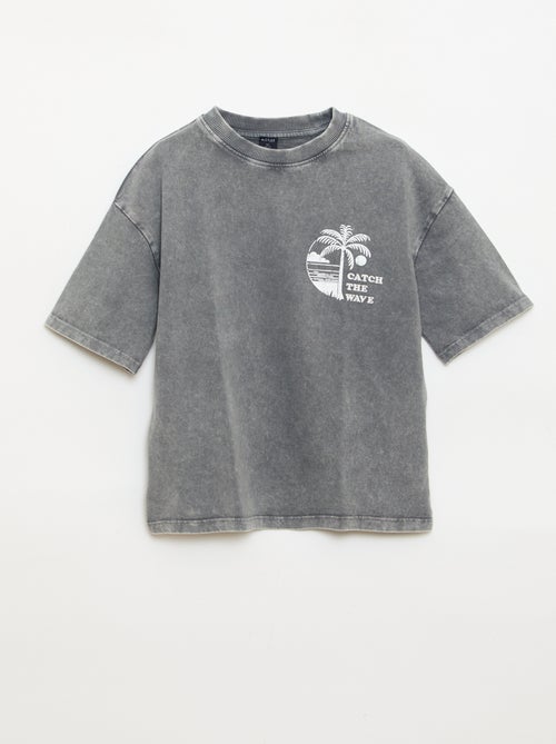 T-shirt stampata con messaggio a maniche corte - Kiabi