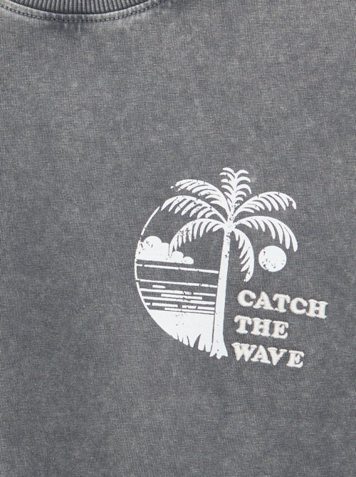 T-shirt stampata con messaggio a maniche corte - Kiabi