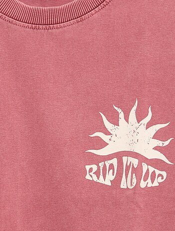 T-shirt stampata con messaggio a maniche corte