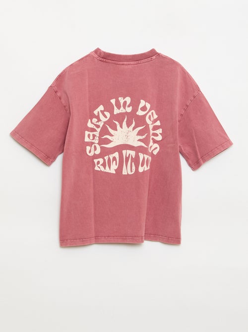 T-shirt stampata con messaggio a maniche corte - Kiabi