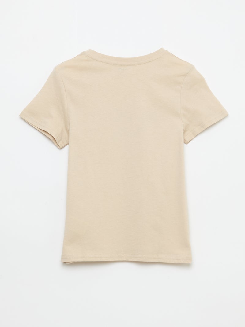 T-shirt stampata con messaggio Beige - Kiabi